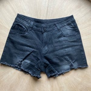 Black Jean Shorts